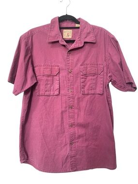 RedHead Rugged Short-Sleeve Button-Up Shirt Cotton Mens size L